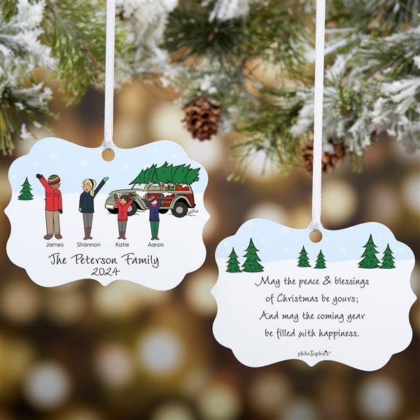 Personalized Christmas Car Family Metal Ornament by philoSophie's - 25826