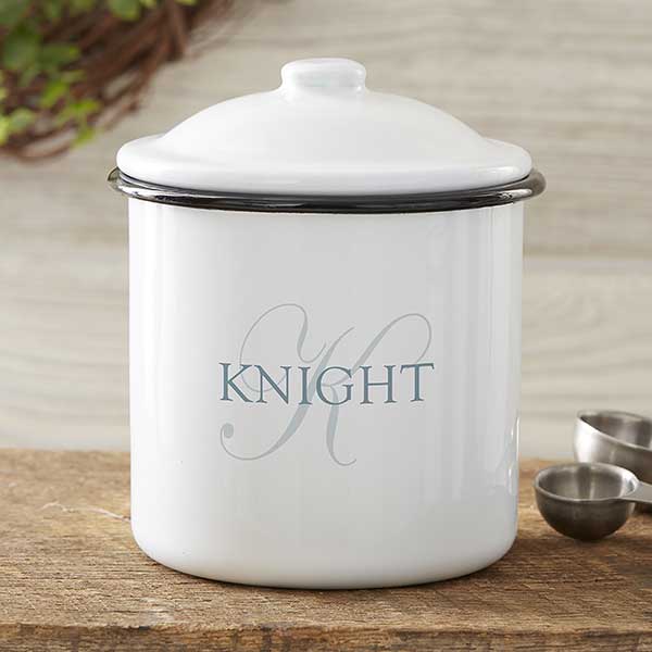 The Heart of Our Home Personalized Enamel Kitchen Canisters - 25829