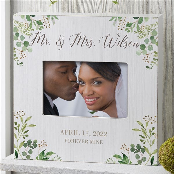 Laurels Of Love Personalized Wedding 4x6 Box Frame Horizontal