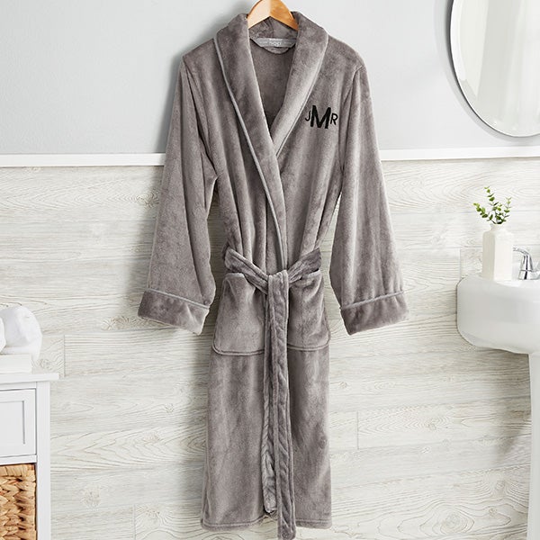 Brookstone Personalized Nap Unisex Grey Robe
