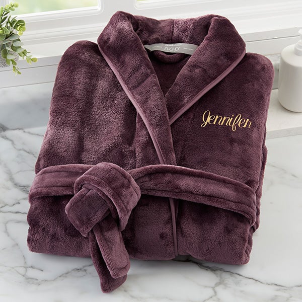 Brookstone Personalized Nap Unisex Maroon Robe For The Home