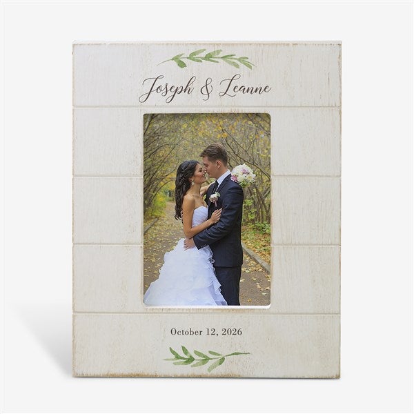 Laurels Of Love Personalized Wedding Shiplap Picture Frame - 25835