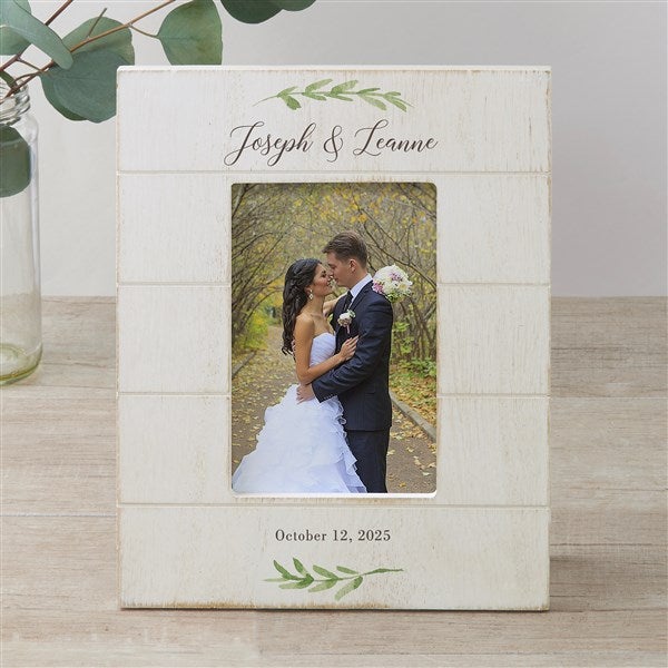 Laurels Of Love Personalized Wedding Shiplap Picture Frame - 25835