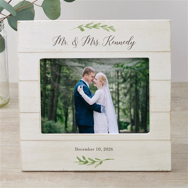 Laurels Of Love Personalized Wedding Shiplap Picture Frame - 25835