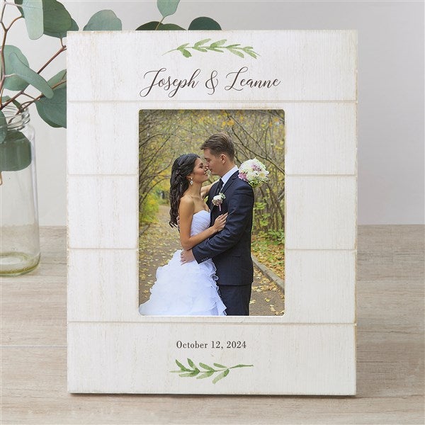 Laurels Of Love Personalized Wedding Shiplap Picture Frame - 25835