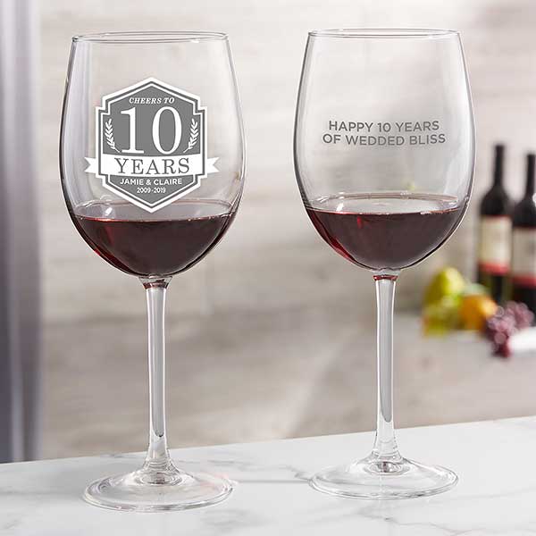 Personalized Anniversary Wine Glasses - 25837