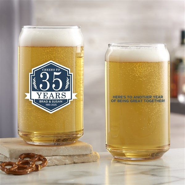 Personalized Anniversary Beer Glasses - 25838
