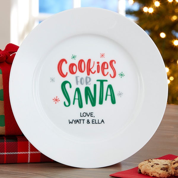cookies for santa plate and cup