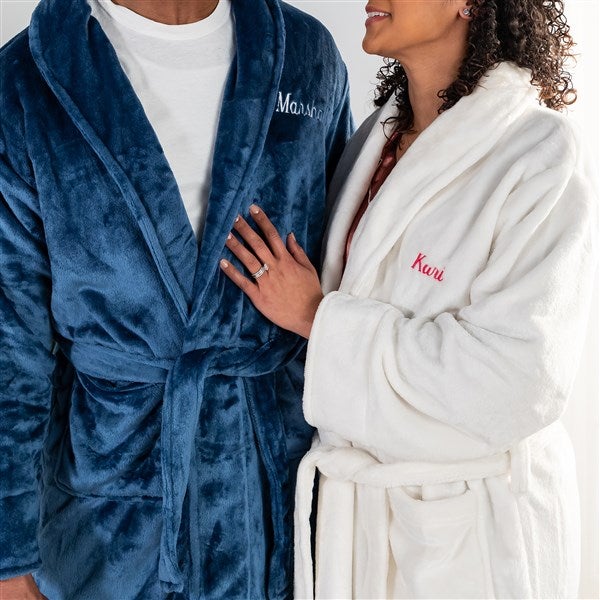 Personalized Luxury Fleece Robe Black