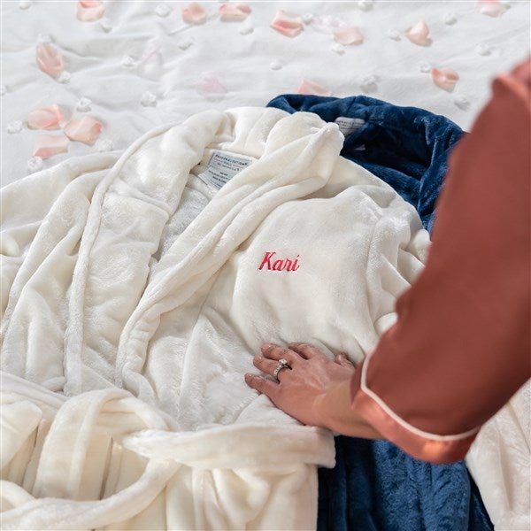 Pink Robe Hanging Personalized Luxury Fleece Robe - Pink