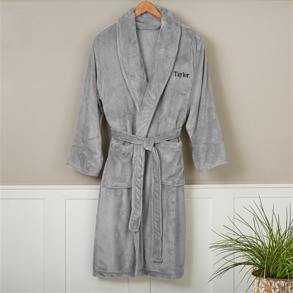 Personalized Luxury Fleece Robe Grey