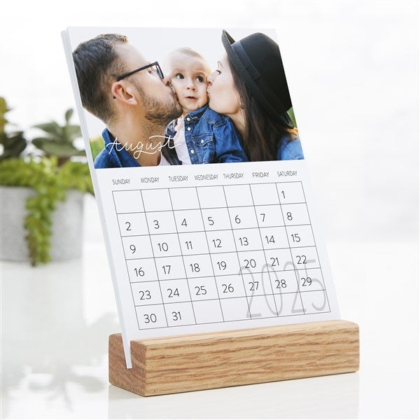 Hand Lettered Custom Photo Easel Desk Calendar - 25879
