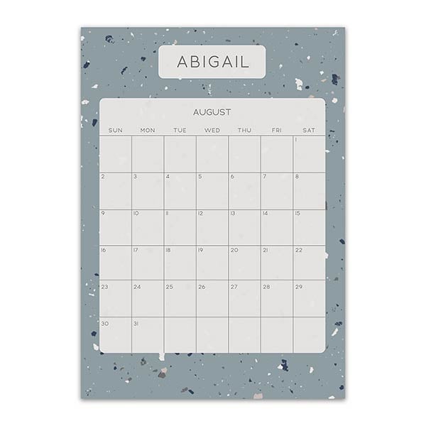 Personalized Terazzo Easel Calendar