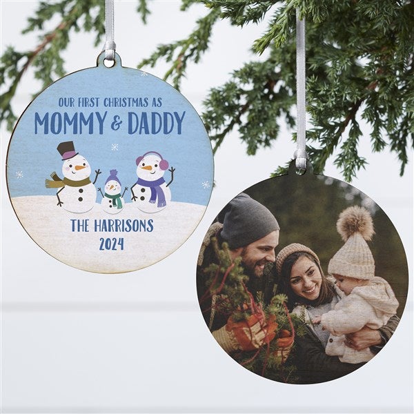 First Christmas as Parents Personalized Snowman Ornaments - 25884