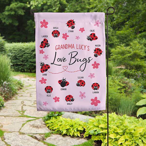 Personalized Love Bugs Garden Flag - 25887