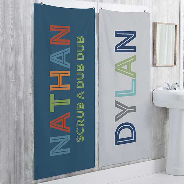 Boy's Colorful Name Personalized Kids Bath Towels - 25892