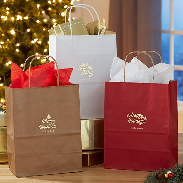 Christmas Icon Personalized Gift Bags