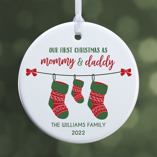 Personalised First 1st Christmas as a Family Mummy Daddy Kids Twins Decorations 