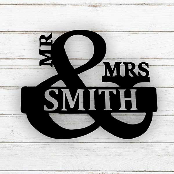Mr /& Mrs canvas sign