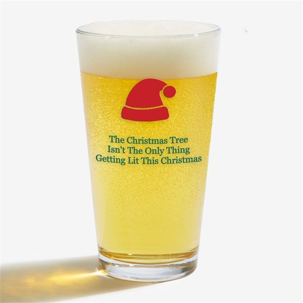 Personalized Christmas Icon Beer Glasses - 25995