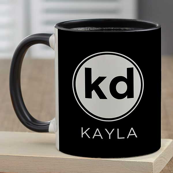 Modern Initials Personalized Ceramic Coffee Mugs - 26019