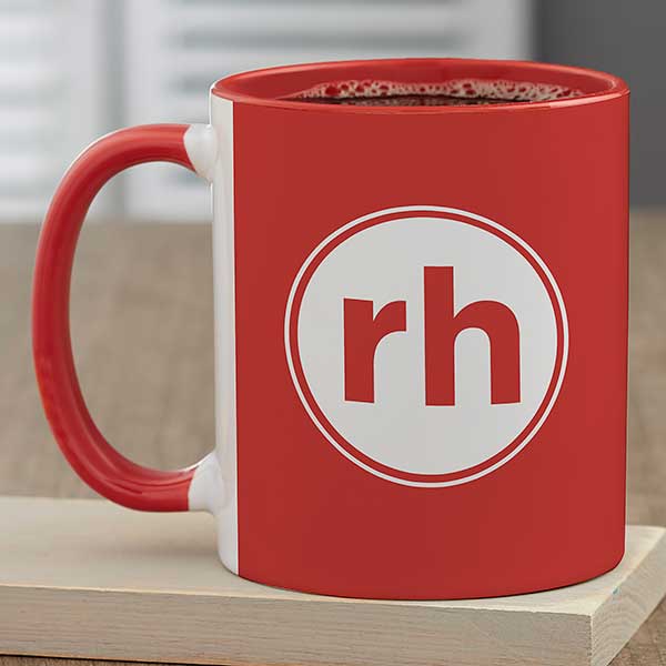 Modern Initials Personalized Ceramic Coffee Mugs - 26019