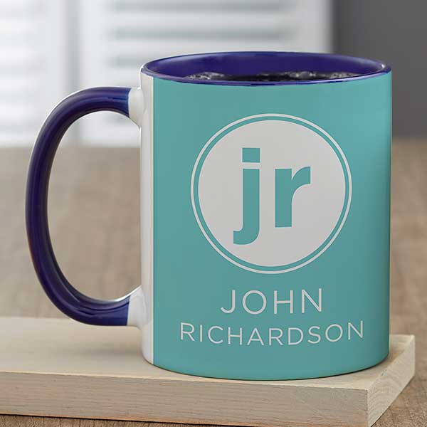 Modern Initials Personalized Ceramic Coffee Mugs - 26019