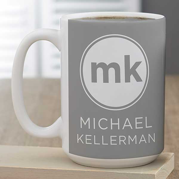 Modern Initials Personalized Ceramic Coffee Mugs - 26019