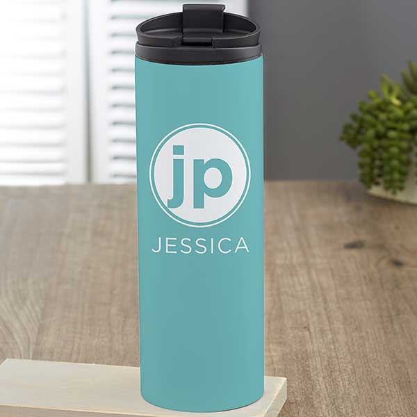 Modern Initials Personalized 16 oz Travel Tumbler - 26021