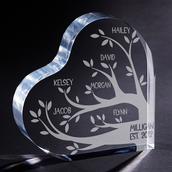 Family Tree Engraved Heart Keepsake - 26027