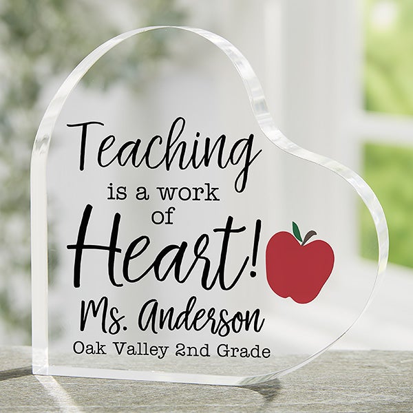 Inspiring Teacher Personalized Heart Keepsake - 26028