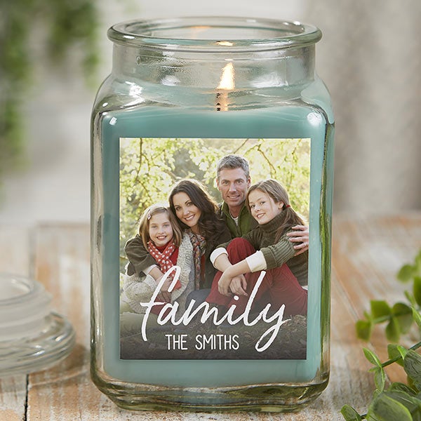 Family Photo Personalized Scented Glass Candle Jars - 26041