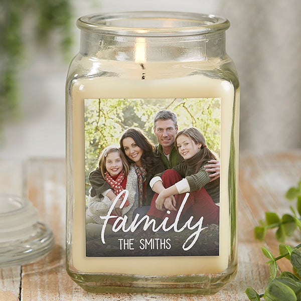Family Photo Personalized Scented Glass Candle Jars - 26041