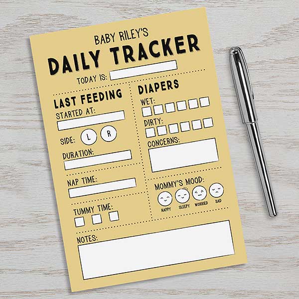 Daily Baby Tracker Personalized Notepad - 26052
