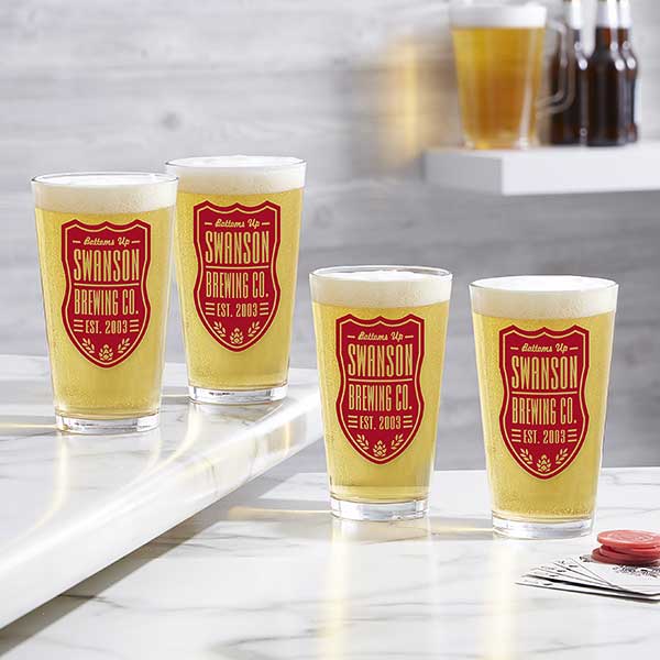 Beer Label Personalized Printed Beer Glasses - 26056