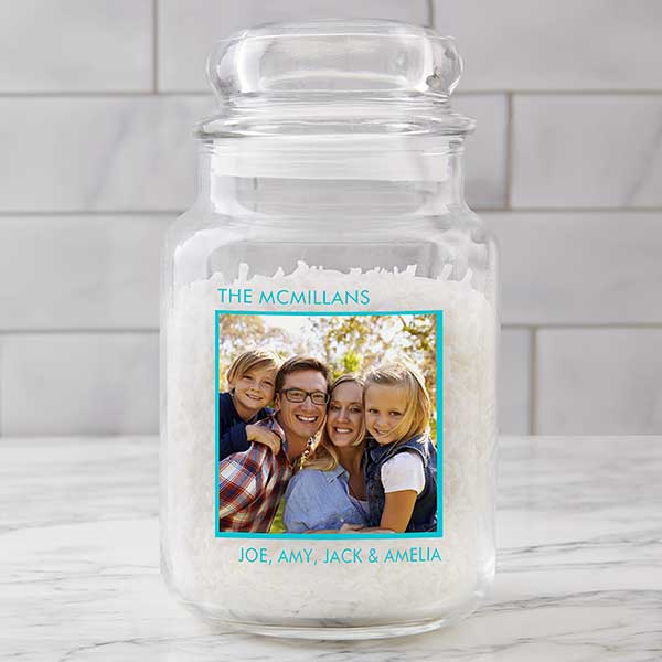 Family Photo Personalized Glass Storage Jar - 26065