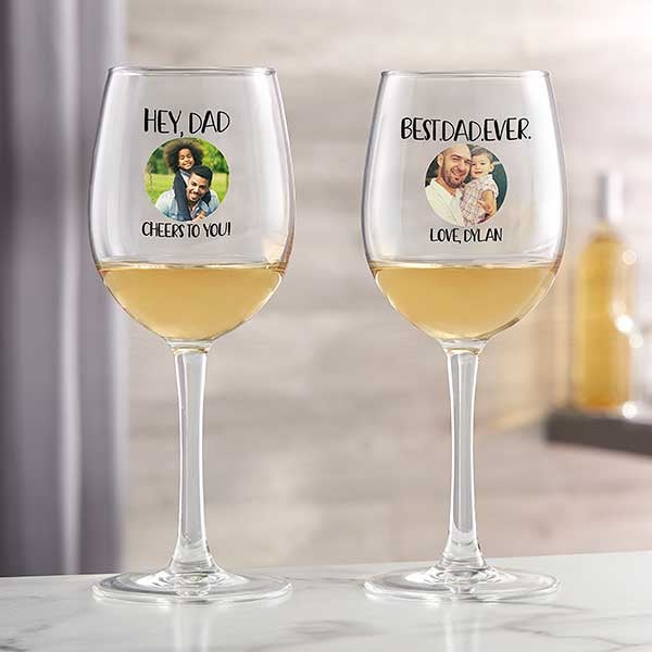 Personalized Photo Wine Glasses - Photo Message For Him - 26102