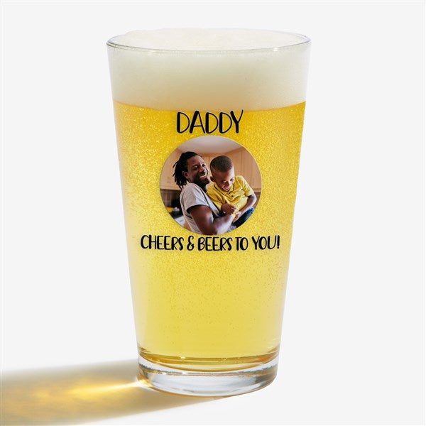 Personalized Photo Beer Glasses - Photo Message For Him - 26103