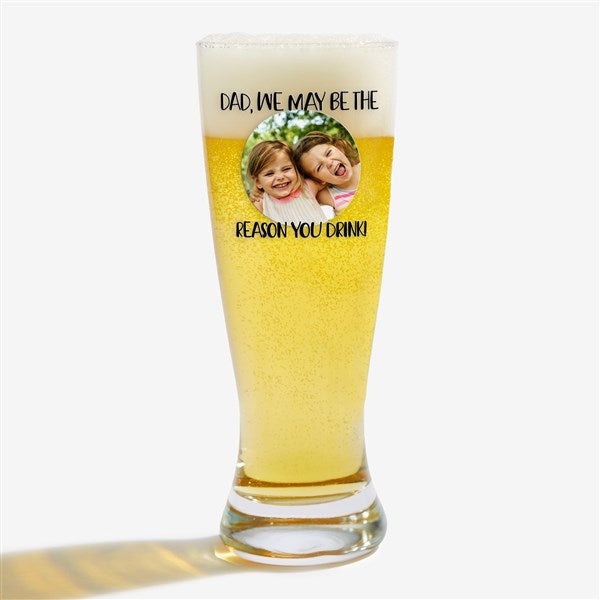 Personalized Photo Beer Glasses - Photo Message For Him - 26103