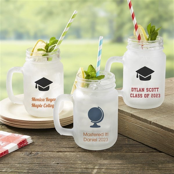 Personalized Graduation Mason Jar Glasses - 26106