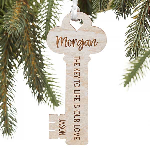 Key To My Heart Personalized Wood Ornaments - 26128