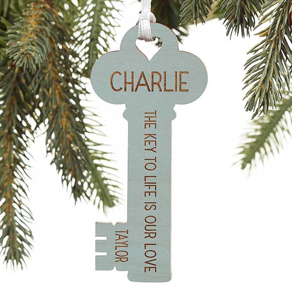Key To My Heart Personalized Wood Ornaments - 26128