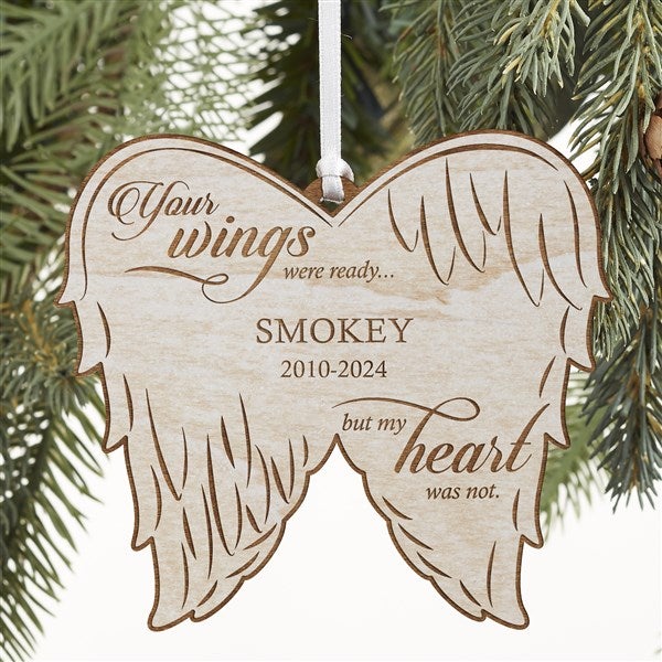 Angel Wings Personalized Pet Memorial Wood Ornaments - 26129