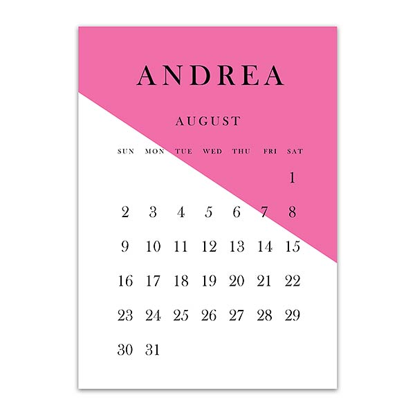 Color Block Personalized Easel Desk Calendar