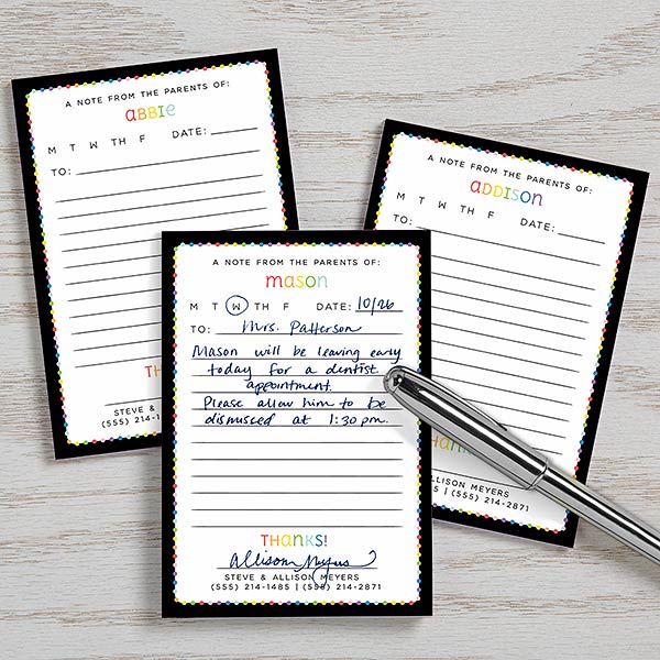 Notes To Teacher Personalized Mini Notepad Set of 3 - 26136