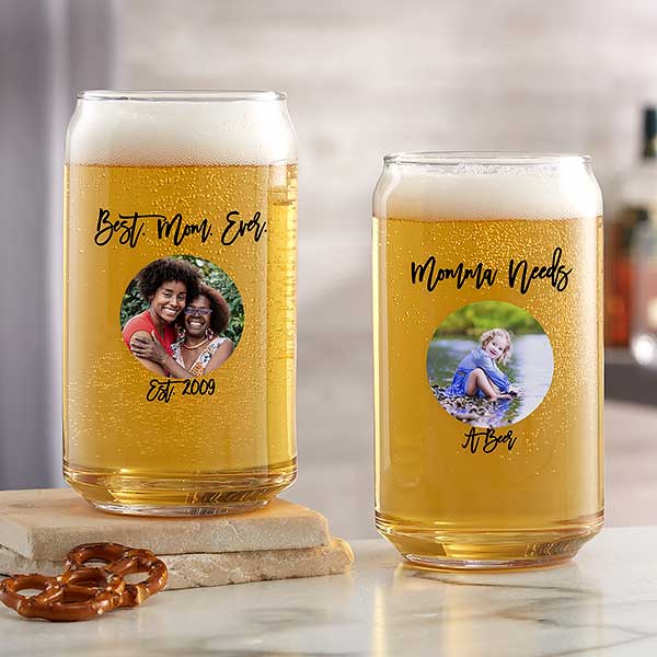 Personalized Photo Beer Glasses - Photo Message For Her - 26156