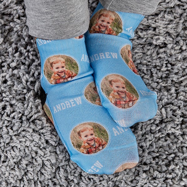 Boy's Personalized Toddler Photo Socks - 26159