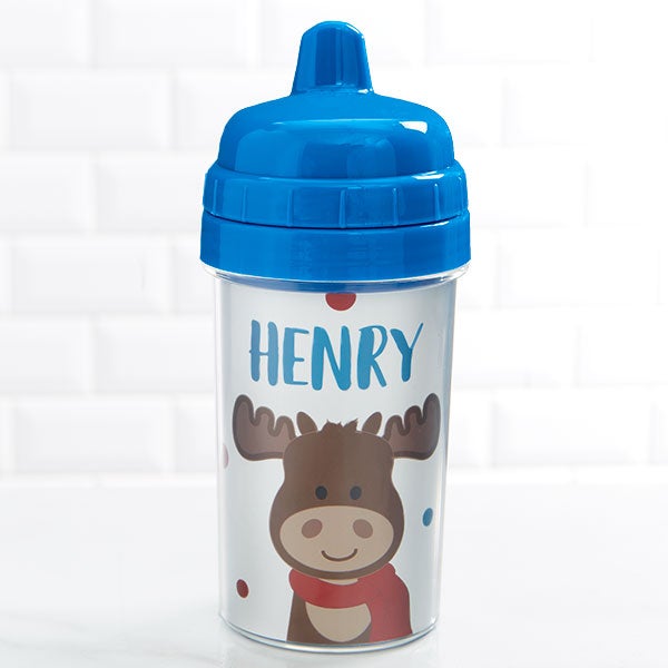 Christmas Moose Personalized Toddler 10 oz Sippy Cups - 26161