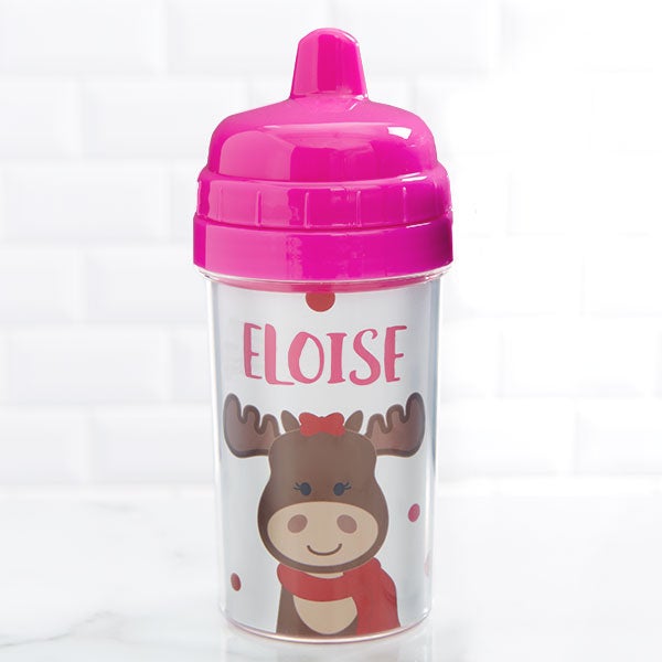 Christmas Moose Personalized Toddler 10 oz Sippy Cups - 26161