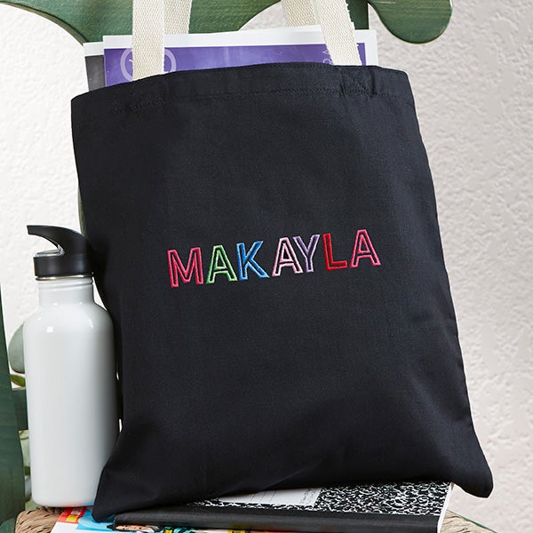 Free personalizing machine embroidery Grandson canvas tote